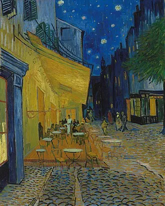 夜のカフェテラス
