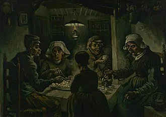 ジャガイモを食べる人々